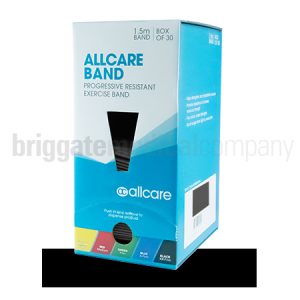 Allcare Exercise Band 1.5M Lengths Black Dispenser Box 30