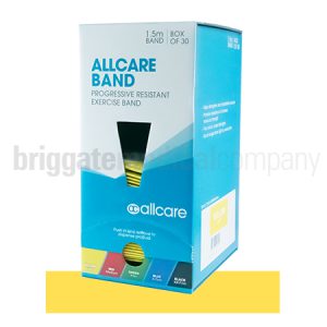 Allcare Exercise Band 1.5M Lengths Yellow Dispenser Box 30
