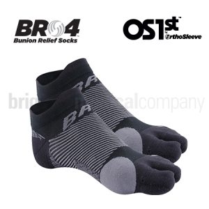 OS1st BR4 Bunion Relief Sock Black Large Pkt 2 (US M:10-13 W:10.5+)