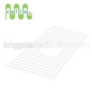 Cello Paper Fenestrated Headpads Carton 1000 (310 x 500mm - Circle 100mm)