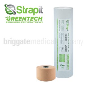 Greentech Rigid Sportstape 38mm x 13.7M DRUM OF 8 ROLLS (LATEX-FREE, BIODEGRADABLE ADHESIVE, COMPOSTABLE TAPE)