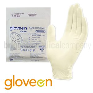 GloveOn Victor Surgical Gloves WHITE Sterile PAIR Size 6 Powder Free, Polyisoprene (Non-Latex)