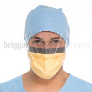 47147 Fluidshield Fog-Free Procedure Masks with Wrap-Around Splashguard Visor Box 25