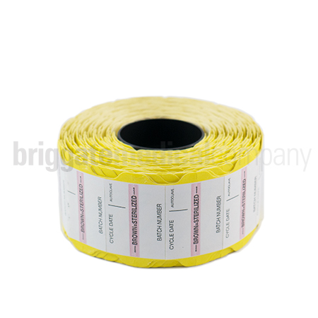 Steam Process Indicator Labels - Yellow (Double Adhesive)