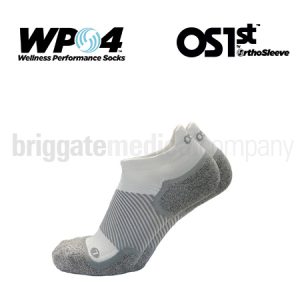 OS1st WP4 Socks NO SHOW White Medium Pair