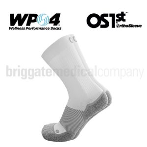 OS1st WP4 Socks CREW White Medium Pair