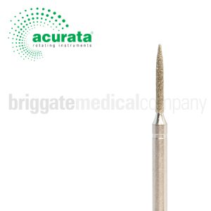 Acurata Diamond Burr Medium Grit/Narrow Flame Size:012