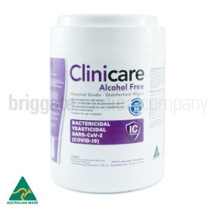 Clinicare Alcohol-Free Hospital Grade Disinfectant Wipes - Cannister 180