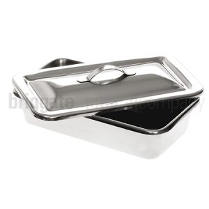 Stainless Steel Instrument Tray with Lid 200mm x 130mm x 50mm