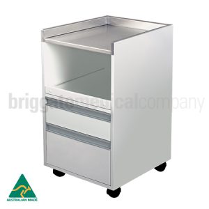 Milpara Mini Podiatry Cabinet - White with Stainless Steel Top