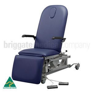 Accord Duo-Ram Patient Chair in Navy Upholstery with 175kg Rated Lift Capacity