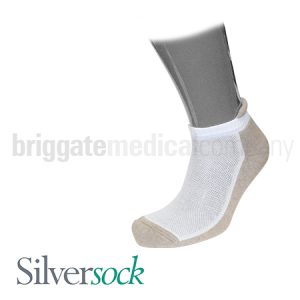 SilverSocks Adult Anklet Socks 7-12 White Pair
