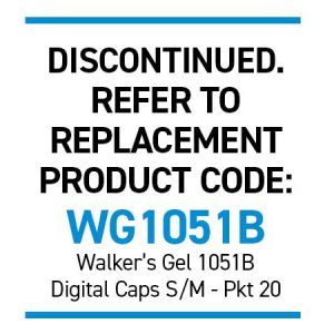 Walker's 3304 Polymer Gel Digital Cap Ribbed S/M Pkt 20