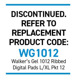 Walker's 4106 Gel Digital Pad Ribbed L/XL Pkt 20