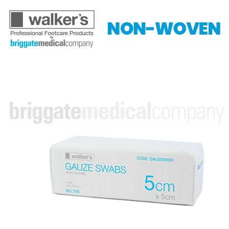 Walker's NON-WOVEN Gauze 5 x 5cm Pkt 200 4-Ply