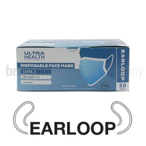 Ultra Health Level 2 Masks with Earloops Box 50