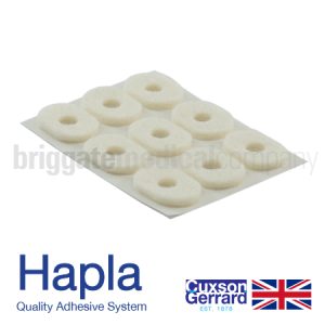 Hapla Felt Oval Corn Pads 3mm Pkt 36 (4 Sheets of 9 Adhesive Pads)
