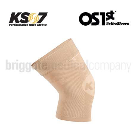 OS1st KS7 Compression Knee Sleeve Natural Small Each (Above Patella: 28-30cm)