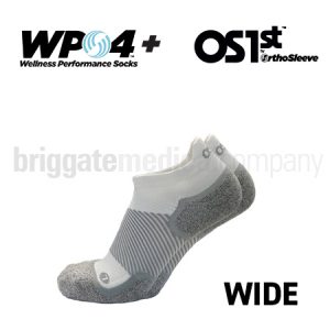OS1st WP4+ Wellness Performance Socks WIDE No Show White Small Pair