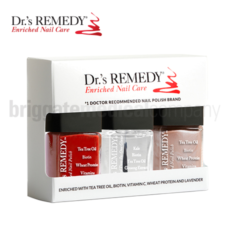 Dr.'s Remedy Trio Box Gift Set 2 Consisting Of: Rescue Red, Poised Pink Champagne, Total 2-in-1 Base/Top Coat