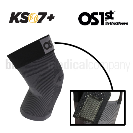 OS1st KS7+ Adjustable Knee Sleeve Grey/Black Medium Each