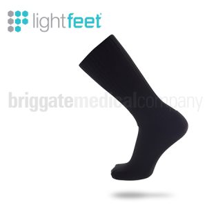 Lightfeet Diabetic Socks Crew Black MEDIUM (W:9.5-11.5 M:8.5-10.5) Pair