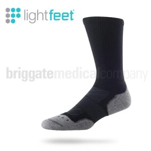Lightfeet Evolution Socks Crew Black MEDIUM (W:9.5-11.5 M:8.5-10.5) Pair
