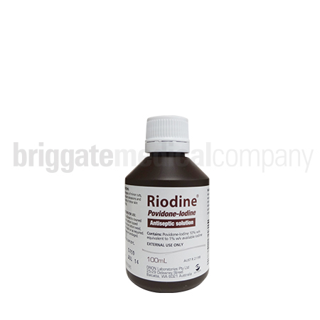 Povidone-Iodine Antiseptic Solution 10% 100ml (Riodine & Betadine Are Brands of Povidone Iodine)