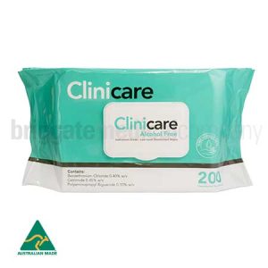 Clinicare Alcohol-Free Instrument Grade Wipes Pkt 200 (wipe size: 18.5cm x 26cm) MADE IN AUSTRALIA