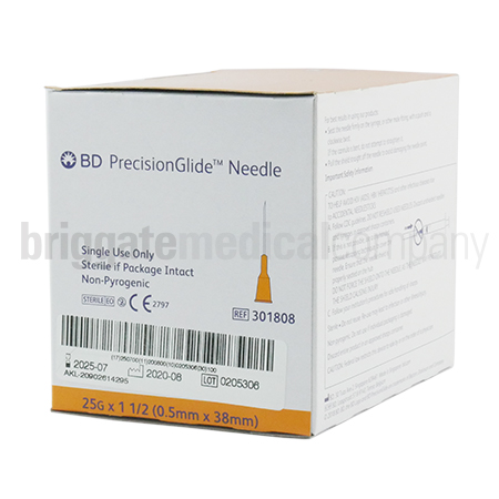 Needles 25G x 1 1/2' (0.5mm x 38mm) Box 100