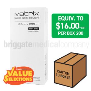 Matrix Self-Seal Pouches 135mm x 255mm CARTON OF 10 BOXES OF 200 POUCHES
