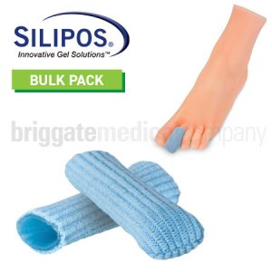 Silipos 6507B BLUE Digital Caps - Ribbed L/XL Bulk 20 Anti-Bacterial with Silver