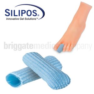 Silipos 6507 BLUE Digital Caps - Ribbed L/XL Pkt 6 Anti-Bacterial with Silver