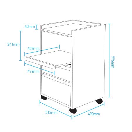 Milpara Mini Podiatry Cabinet - White with Stainless Steel Top - Image 2