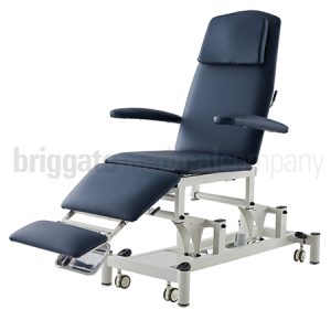 Multi-Purpose Patient Chair Navy Blue with Lift & Tilt Motors (Gas Strut Back & Leg Section)