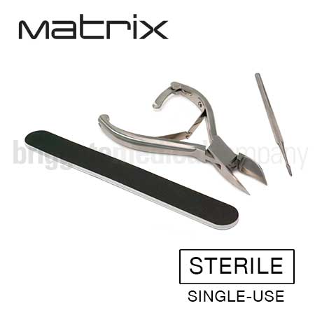 Matrix Single-Use General Treatment Kit 2 (contains: Clipper, Foot Dresser & Blacks File) Box 10