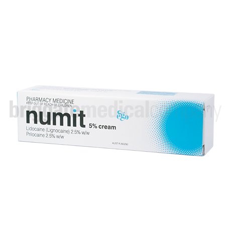 Numit 5% Cream 30g Tube (lignocaine 2.5% w/w, prilocaine 2.5% w/w) each