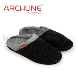 Archline Slippers Slip-On Charcoal Pair (Euro 37 | US W6/M4 | UK W4/M2)