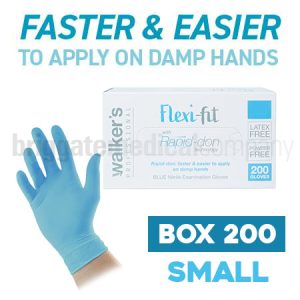 Walker's Flexi-Fit Rapid-don Nitrile Gloves SMALL Box 200
