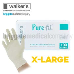 Walker's Pure-Fit Latex Gloves - P/Free X-LARGE Box 100