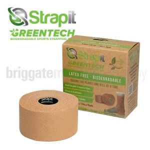 Strapit Greentech Rigid Sportstape 38mm x 13.7M ROLL (LATEX-FREE, BIODEGRADABLE ADHESIVE, COMPOSTABLE TAPE)