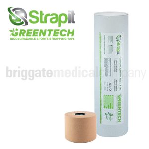Greentech Rigid Sportstape 50mm x 13.7M DRUM OF 6 ROLLS (LATEX-FREE, BIODEGRADABLE ADHESIVE, COMPOSTABLE TAPE)