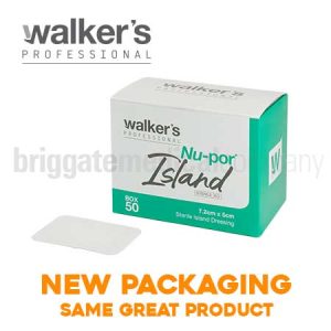 Walker's Nu-Por Sterile Island Dressing 7.2cm x 5cm Box 50