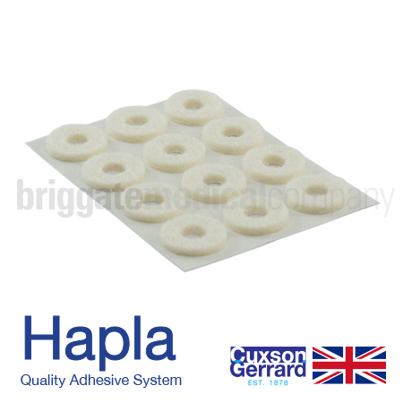 Hapla Felt Round Corn Pads 3mm Pkt 36 (3 Sheets of 12 Adhesive Pads)