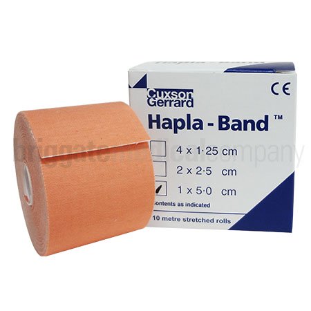Hapla-Band Elastic Tape 5.0cm x 10m Roll Tan/Flesh