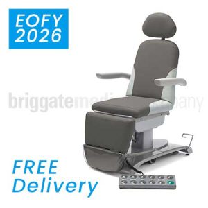 Callisto Gen2 Podiatry Chair in Slate Grey Upholstery with 175kg Lift Capacity