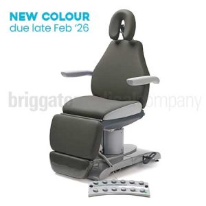 Callisto 240HD Podiatry Chair in Slate Grey Upholstery with 240kg Rated Lift Capacity