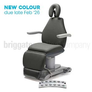 Callisto 240HD Podiatry Chair in SEAMLESS Slate Grey Upholstery with 240kg Rated Lift Capacity