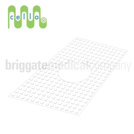 Cello Paper Fenestrated Headpads Carton 1000 (310 x 500mm - Circle 100mm)