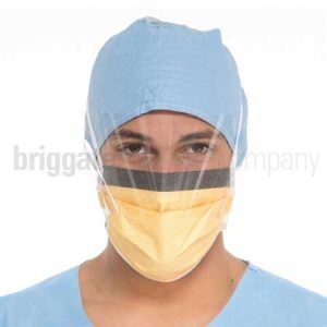 47147 Fluidshield Fog-Free Procedure Masks with Wrap-Around Splashguard Visor Box 25